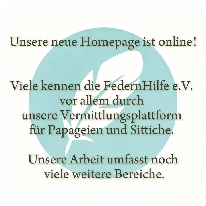 Unsere neue Homepage ist online! Viele kennen die FedernHilfe e.V. vor allem durch unsere Vermittlun...
